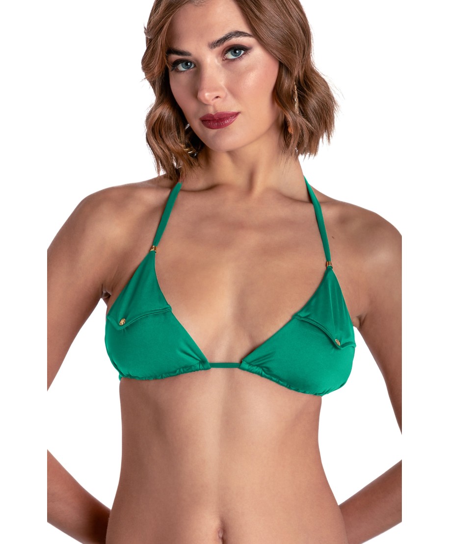 SOLID COLOR PADDED TRIANGLE TOP WITH POCKET