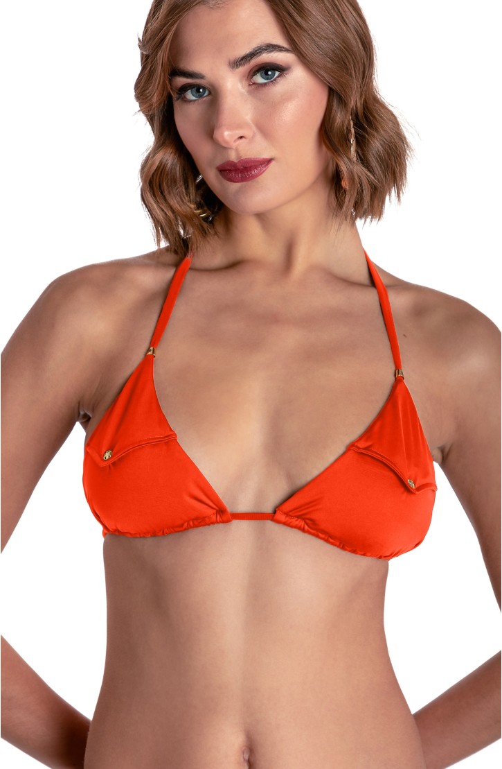 SOLID COLOR PADDED TRIANGLE TOP WITH POCKET