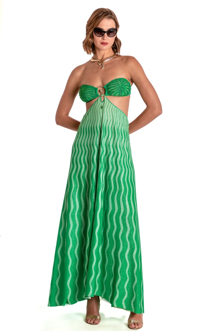 Long Pareo Dress Tiger Sun Print
