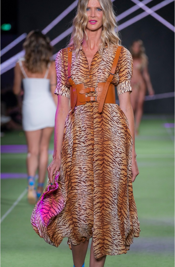 Viscose Muslin Chemisier Tiger Print