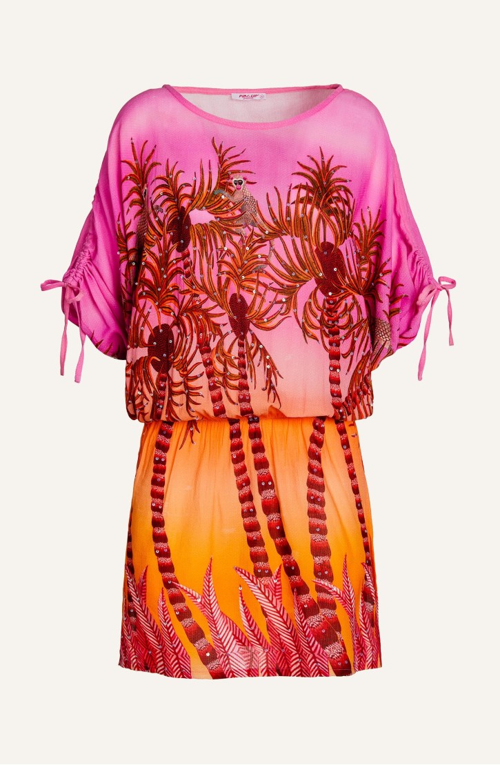 Palm Paradise Viscose Muslin Tunicette