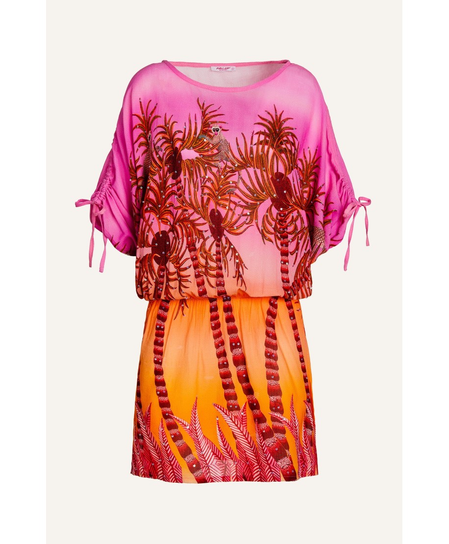 Palm Paradise Viscose Muslin Tunicette