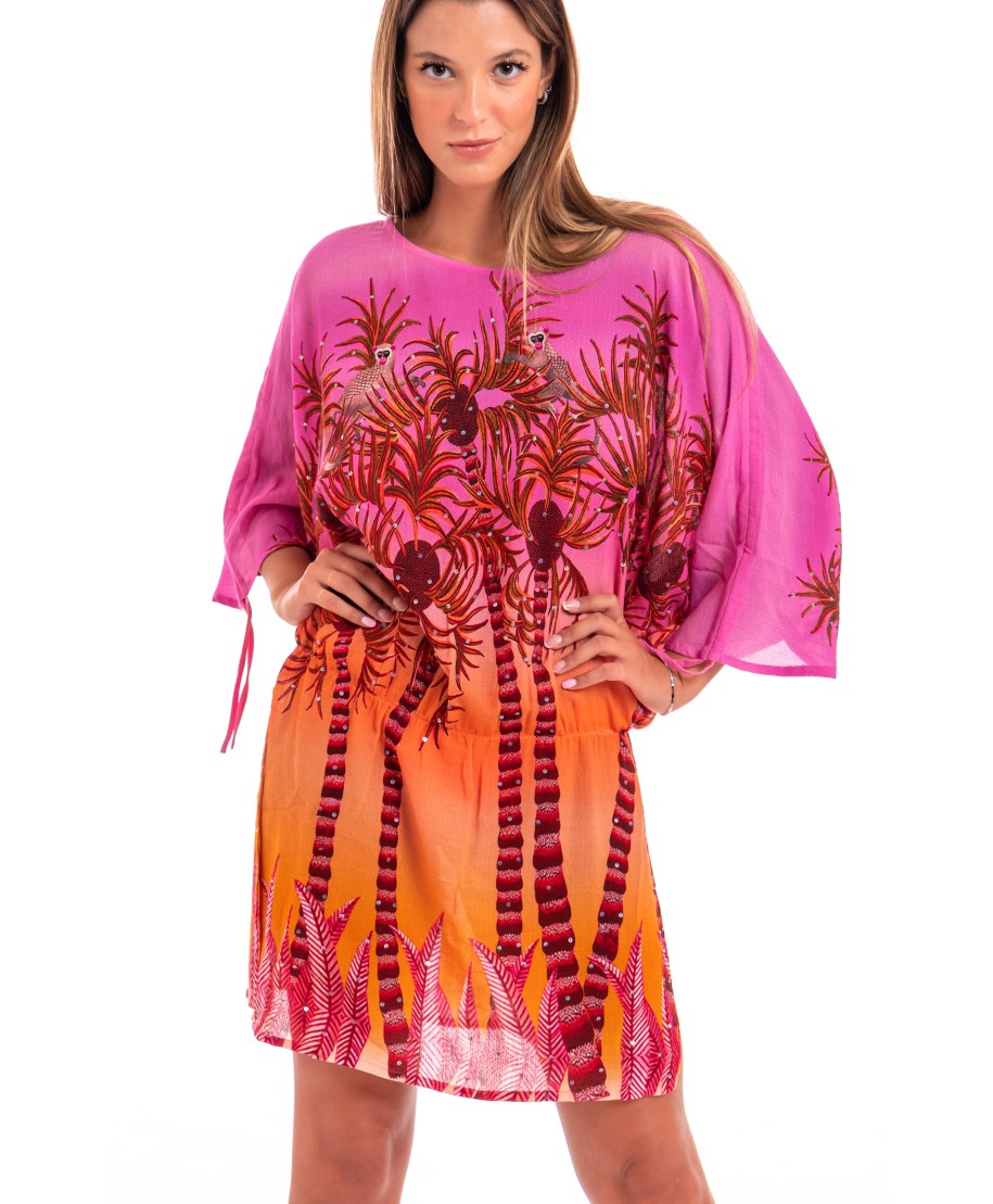 Palm Paradise Viscose Muslin Tunicette