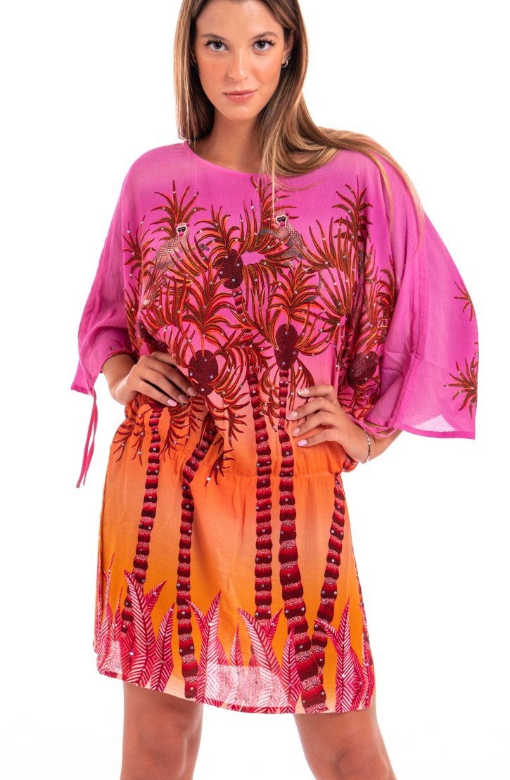 Palm Paradise Viscose Muslin Tunicette