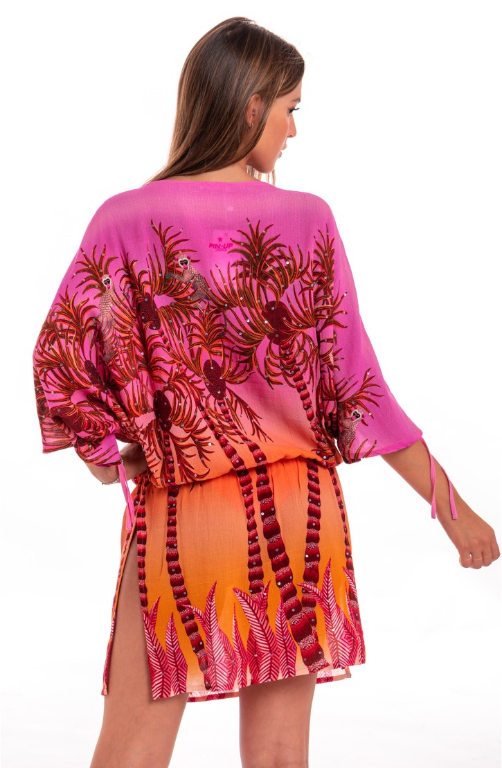 Palm Paradise Viscose Muslin Tunicette