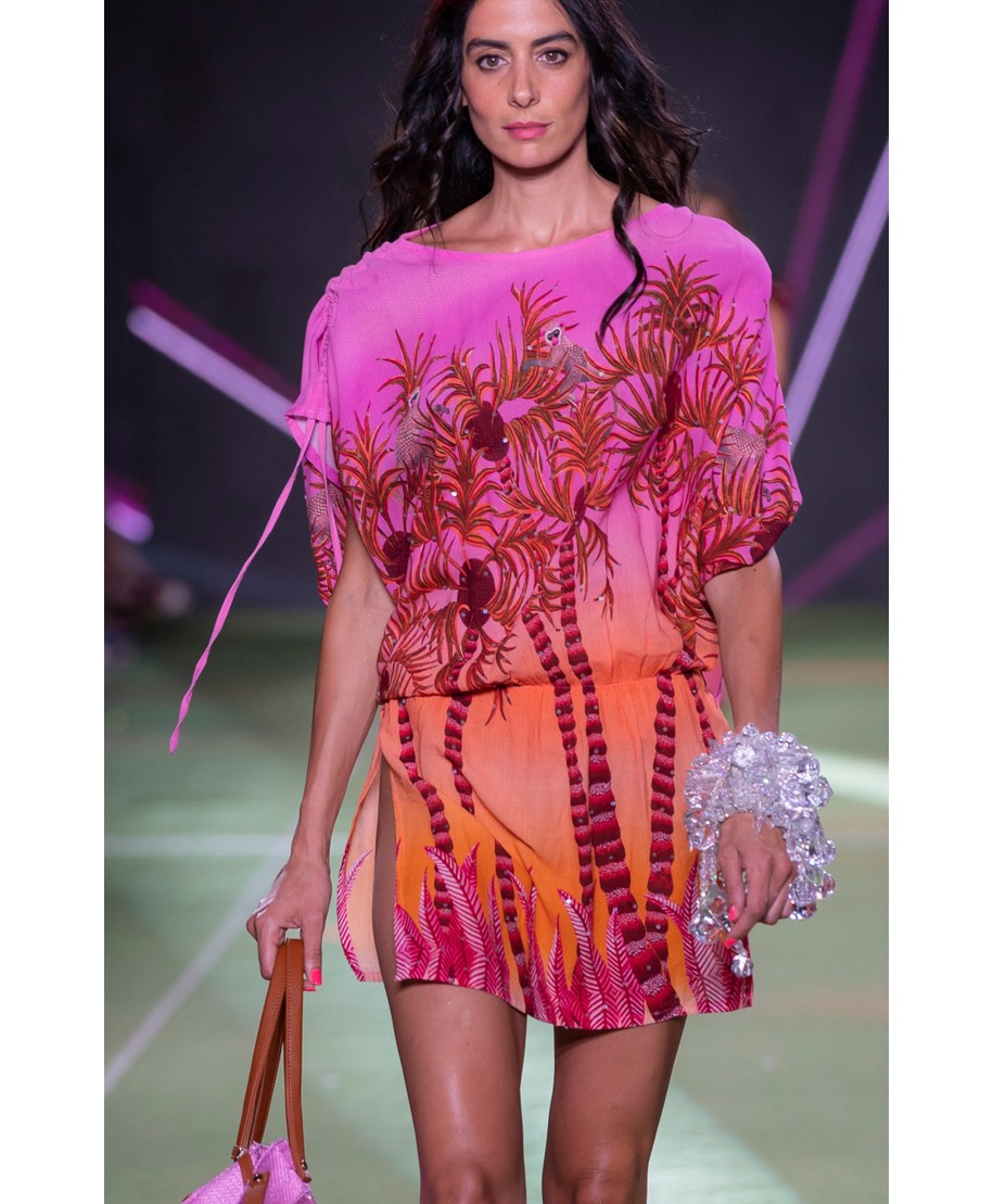 Palm Paradise Viscose Muslin Tunicette