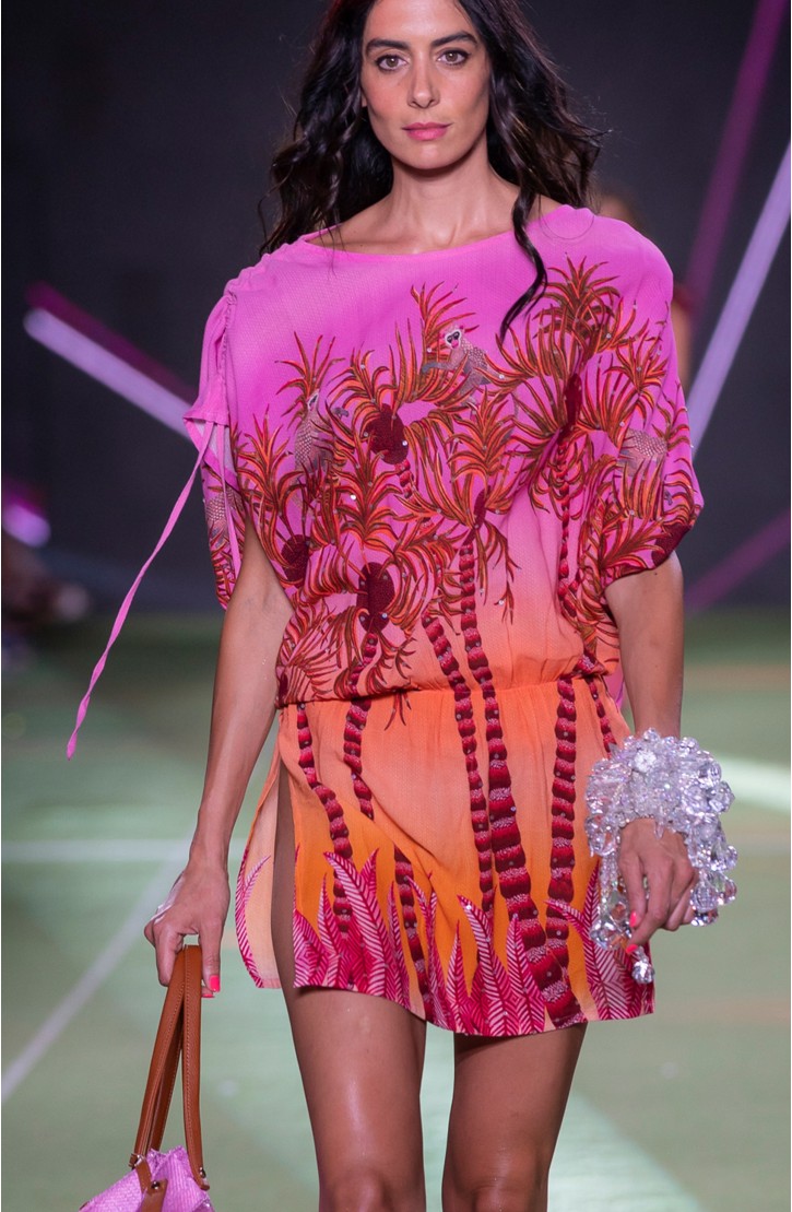 Palm Paradise Viscose Muslin Tunicette