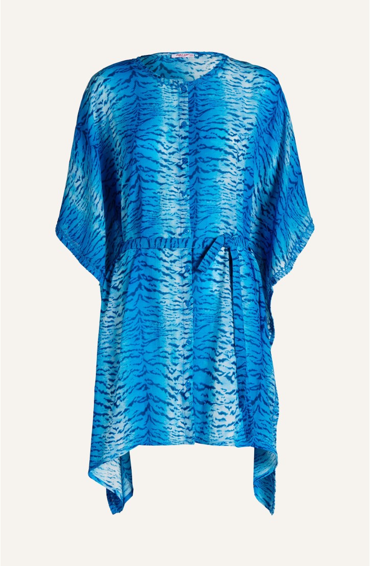 Viscose Muslin Tiger Print Poncho