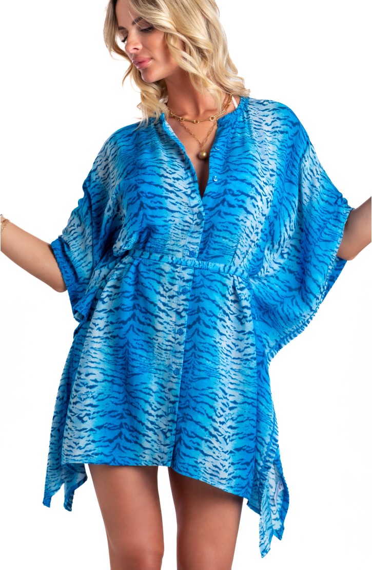 Viscose Muslin Tiger Print Poncho