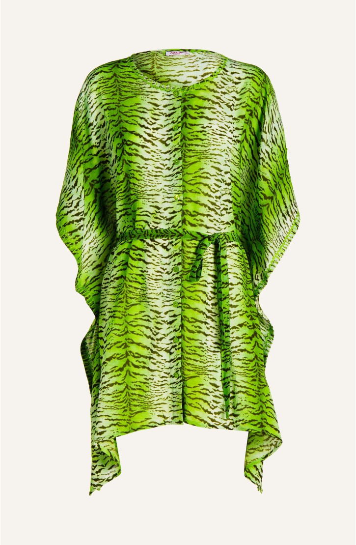 Viscose Muslin Tiger Print Poncho