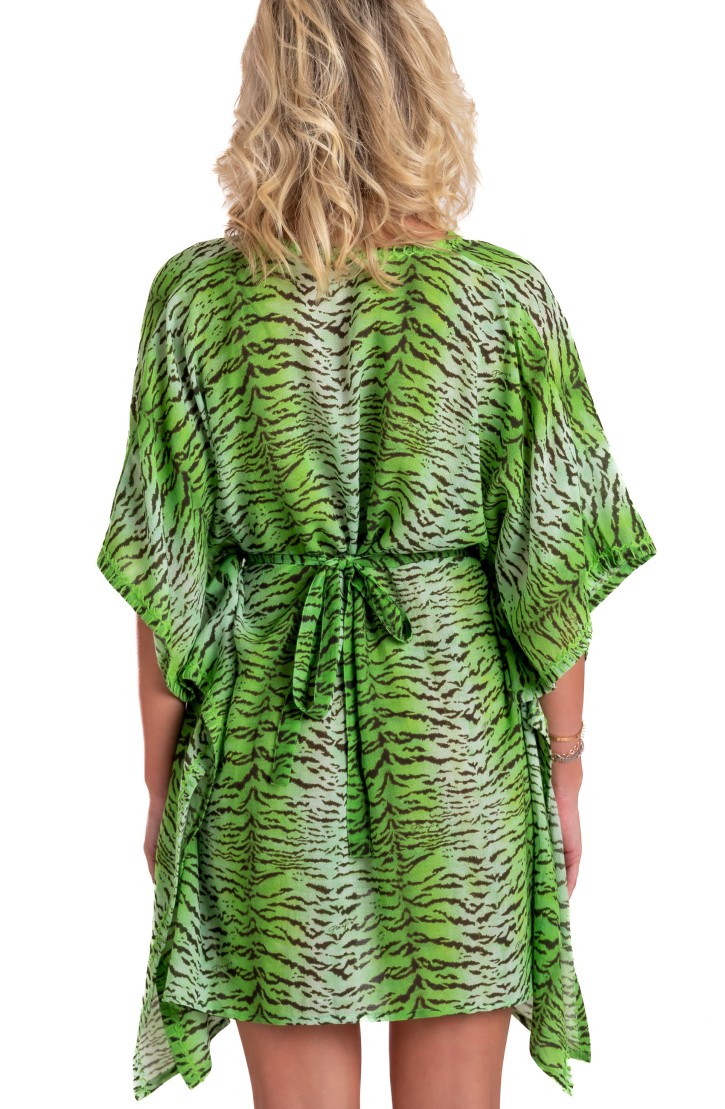 Viscose Muslin Tiger Print Poncho