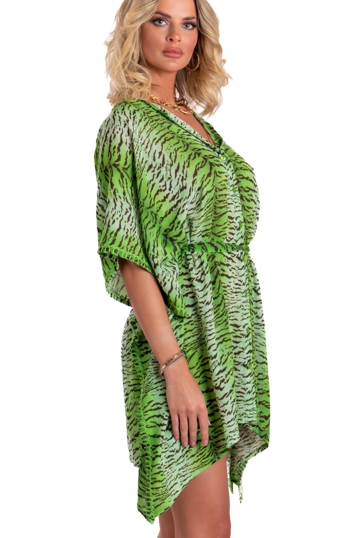 Viscose Muslin Tiger Print Poncho