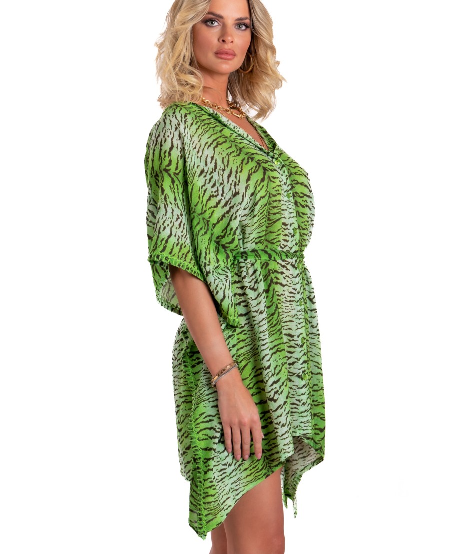 Viscose Muslin Tiger Print Poncho