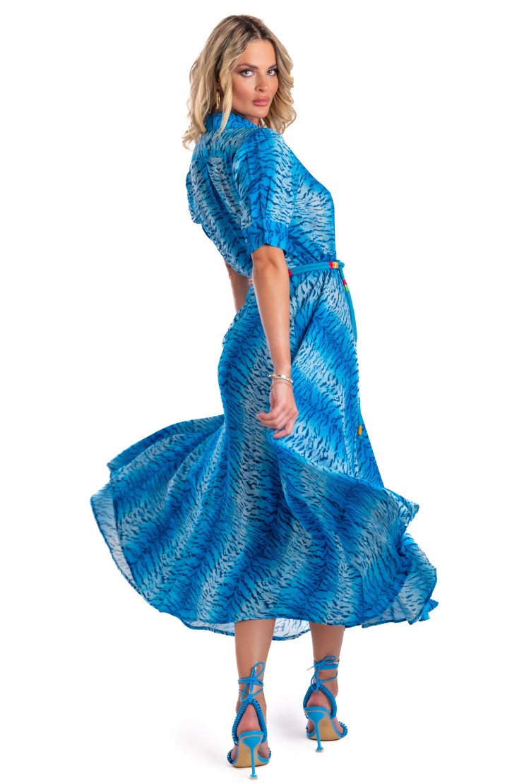 Viscose Muslin Chemisier Tiger Print