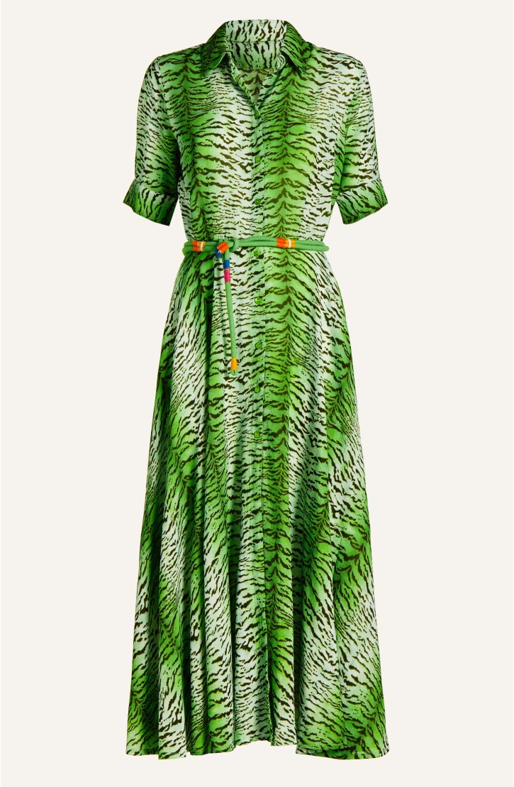 Viscose Muslin Chemisier Tiger Print