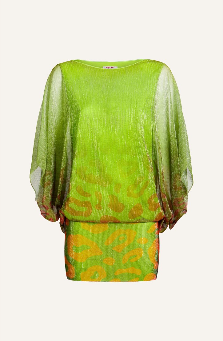 Mini Dress Crepon Lamé Print Macula Degradé