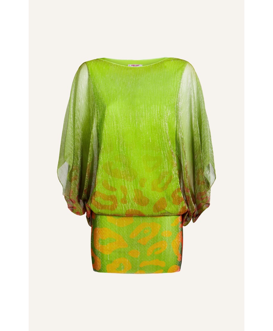 Mini Dress Crepon Lamé Print Macula Degradé