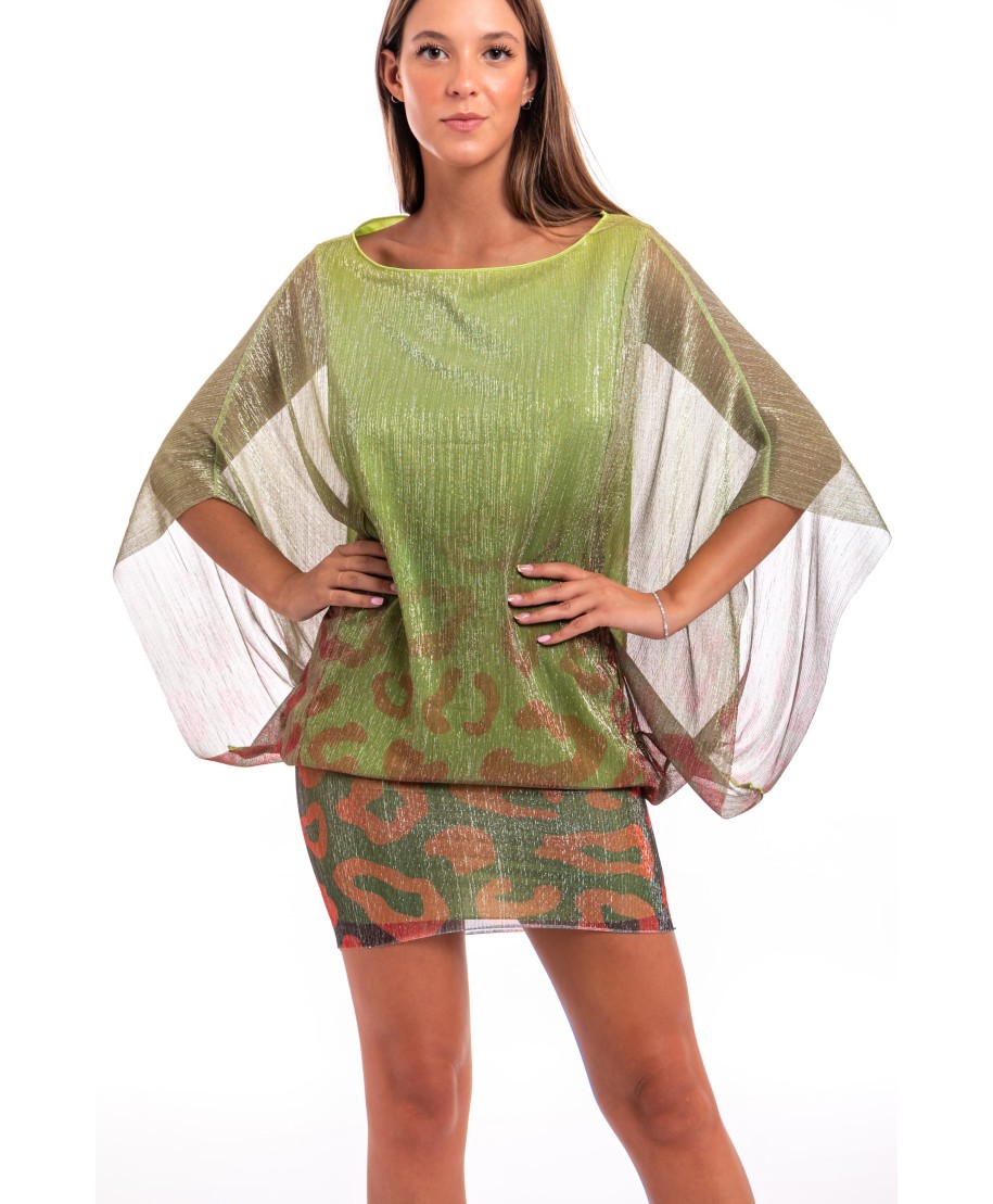 Mini Dress Crepon Lamé Print Macula Degradé