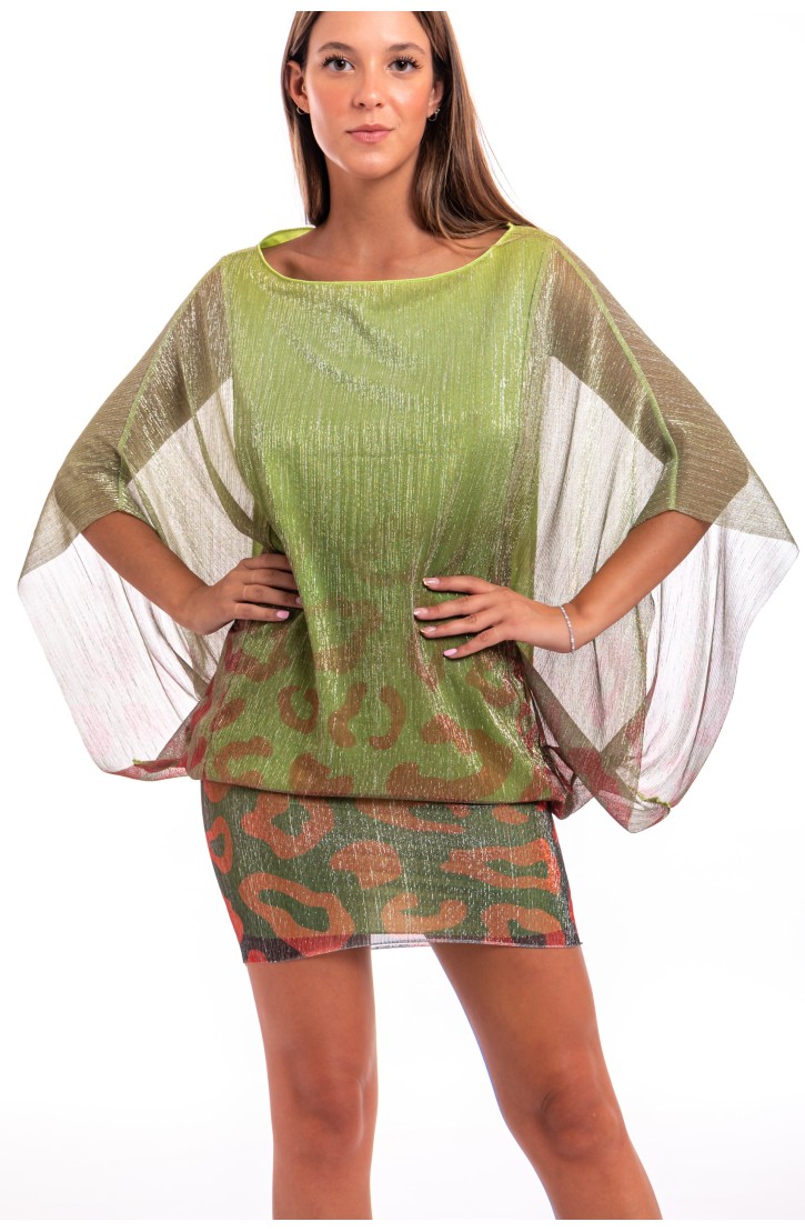 Mini Dress Crepon Lamé Print Macula Degradé