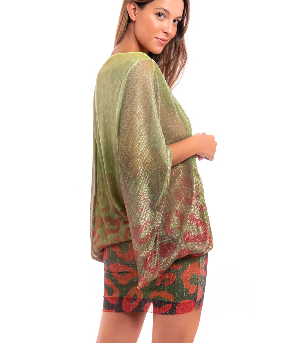 Mini Dress Crepon Lamé Print Macula Degradé