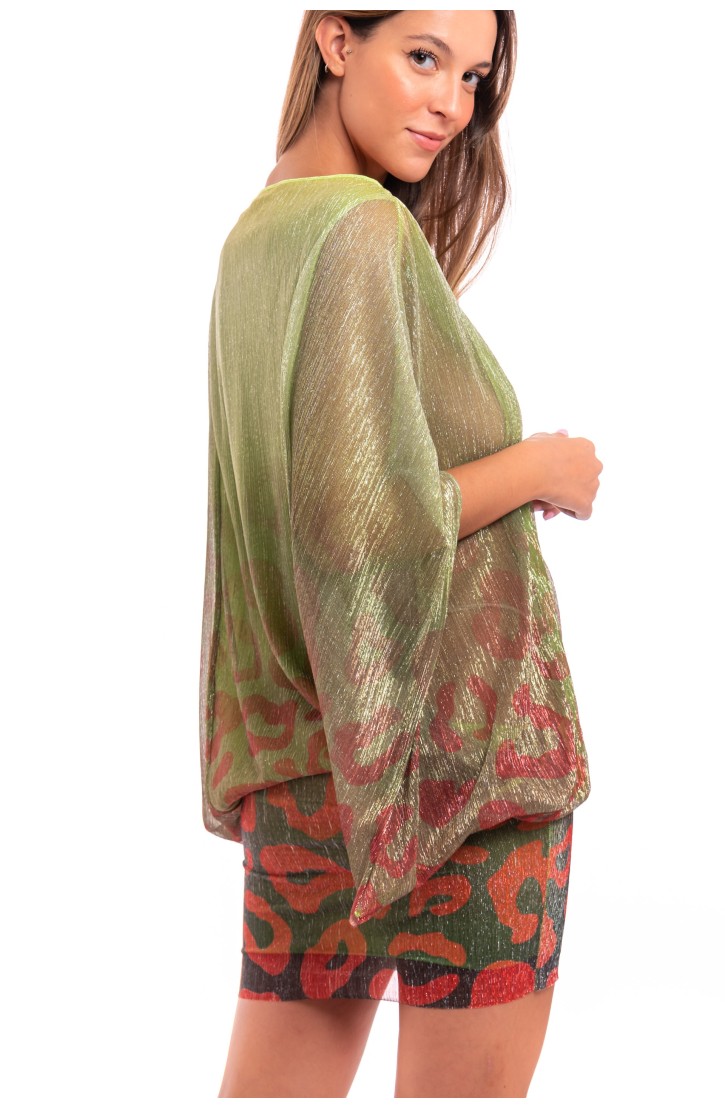 Mini Dress Crepon Lamé Print Macula Degradé