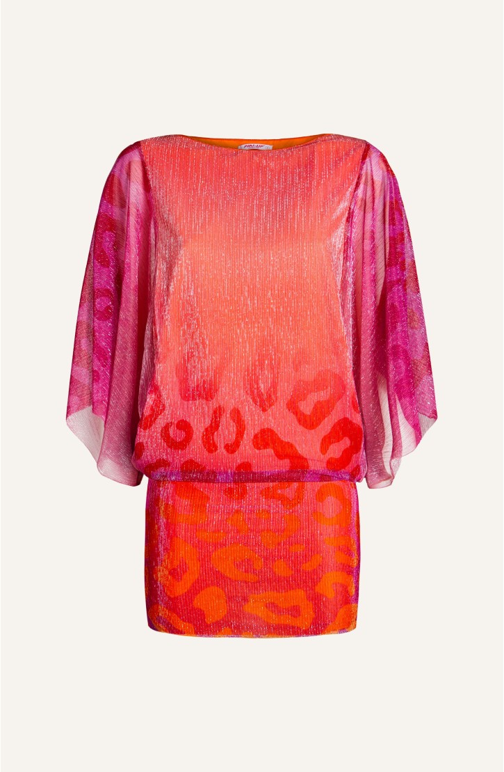 Mini Dress Crepon Lamé Print Macula Degradé
