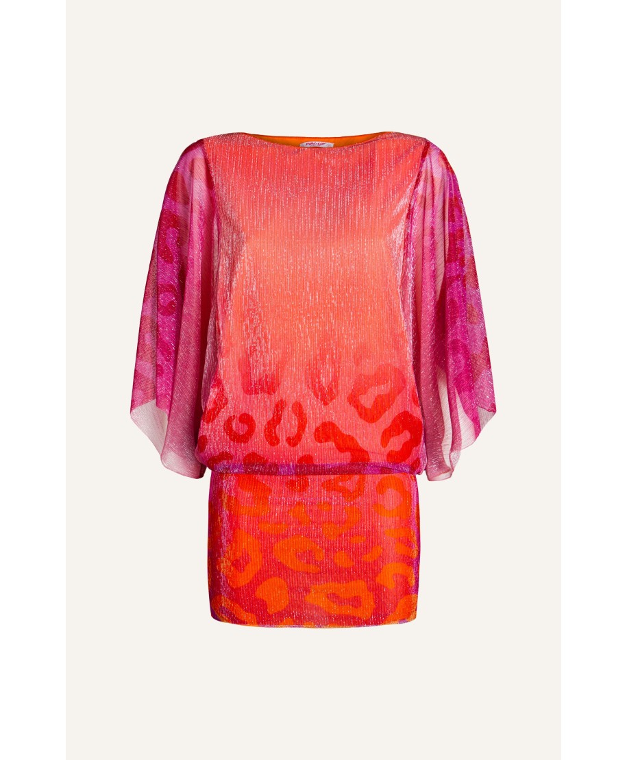 Mini Dress Crepon Lamé Print Macula Degradé