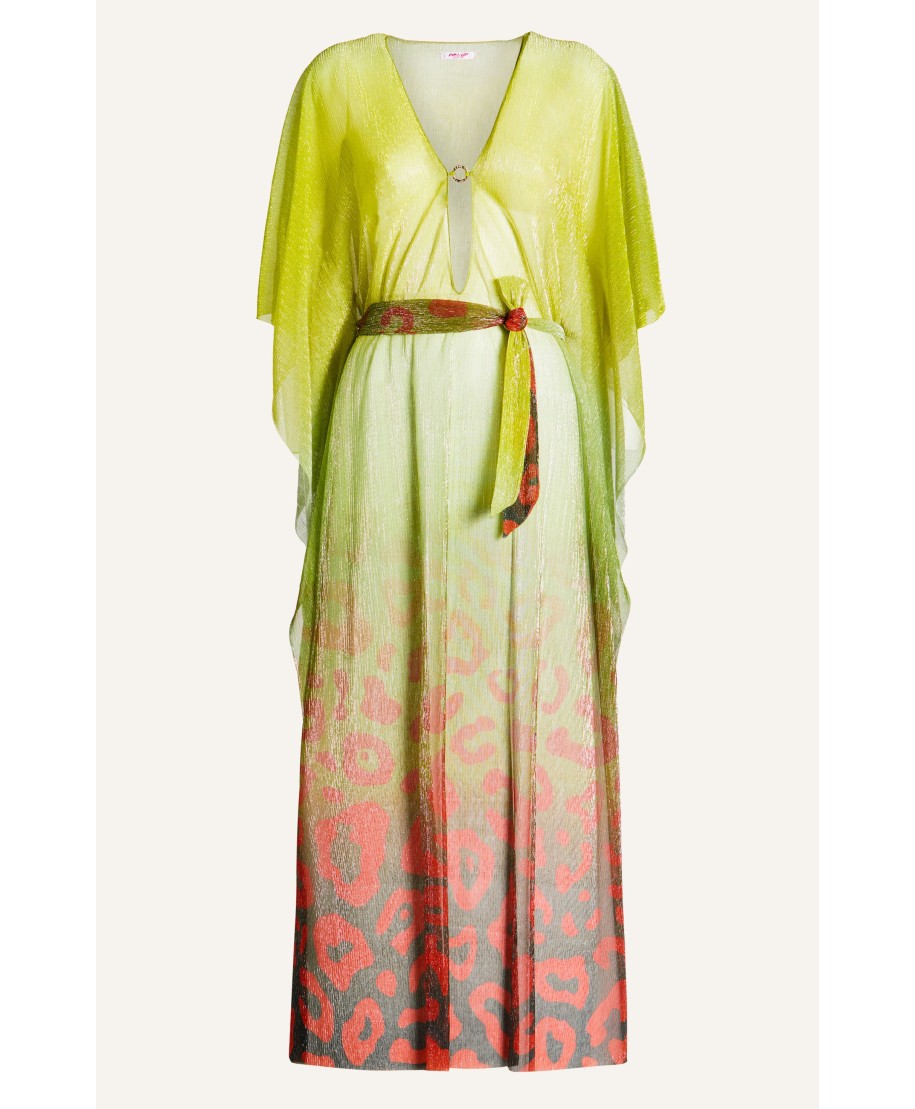 Long Crepon Lamé Print Macula Degradé Caftan