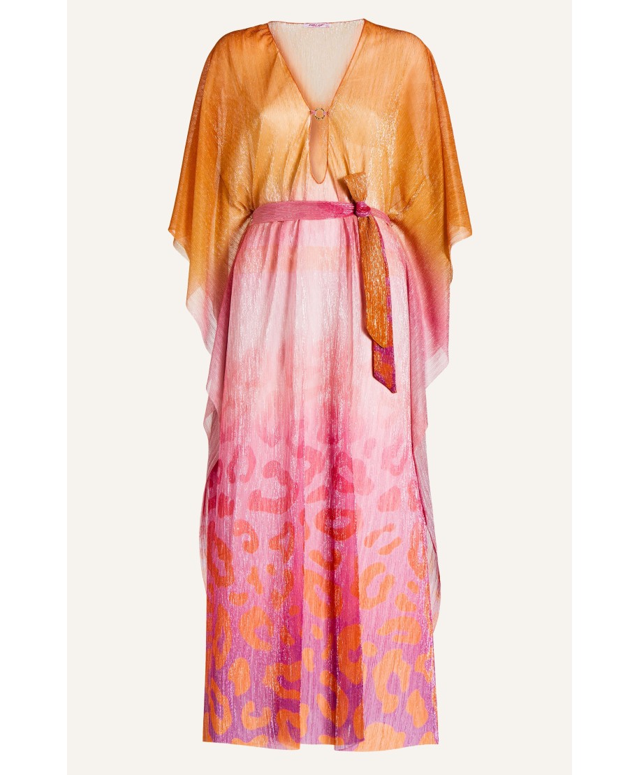 Long Crepon Lamé Print Macula Degradé Caftan