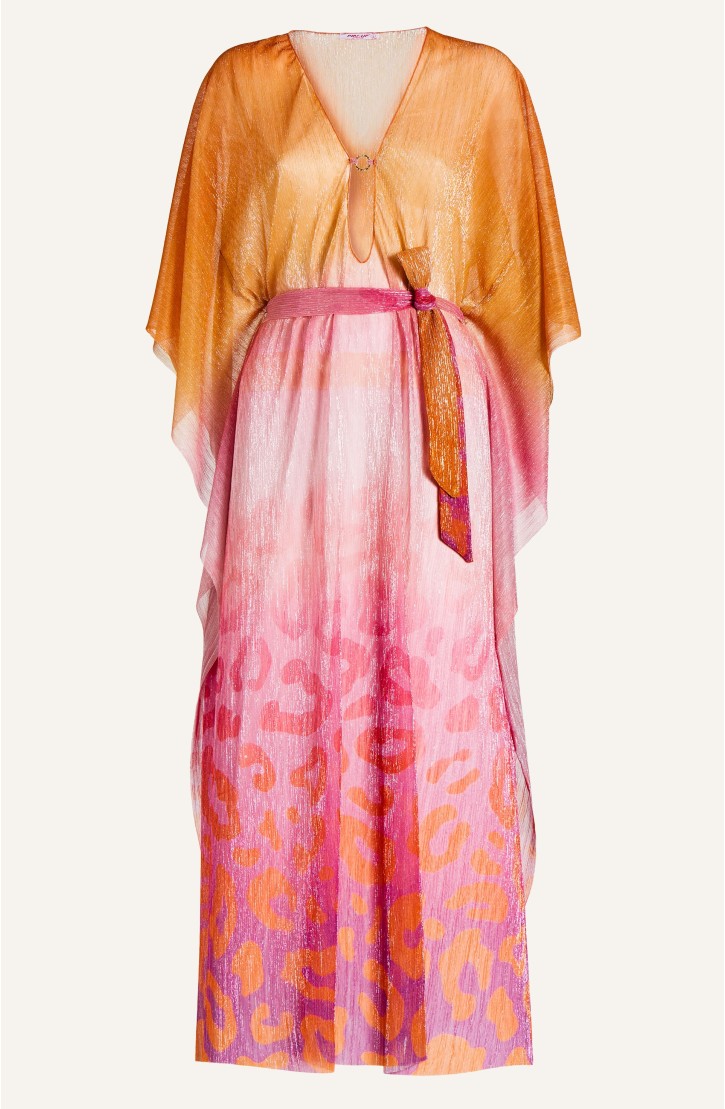 Long Crepon Lamé Print Macula Degradé Caftan