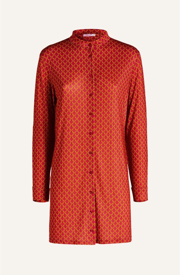 Scale Print Jersey Chemisier