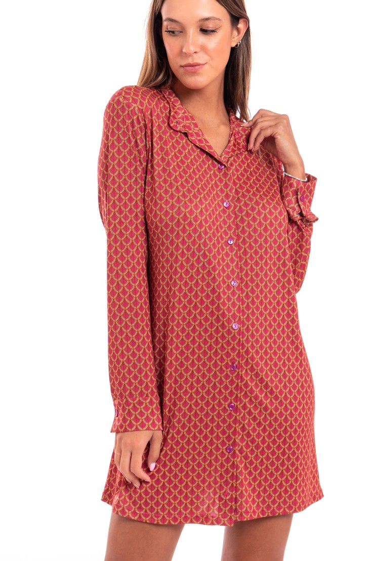 Scale Print Jersey Chemisier