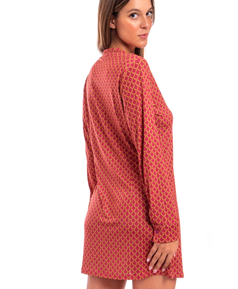 Scale Print Jersey Chemisier