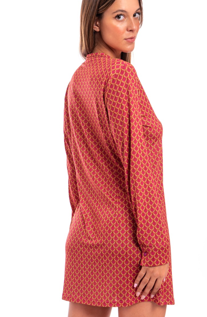 Scale Print Jersey Chemisier