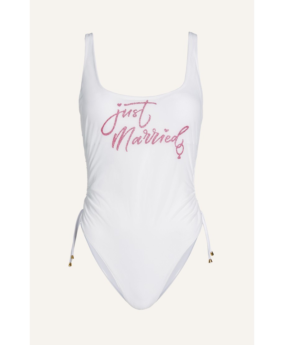 Just Married Lurex and Lycra One Piece Swimsuit