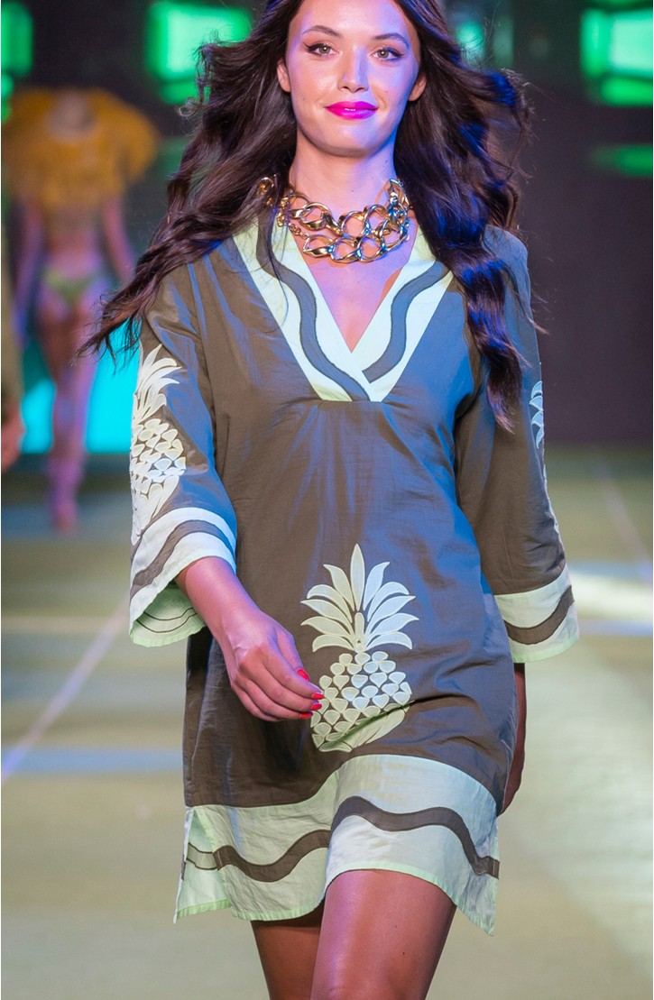 Pineapple Patch Embroidered Tunic In Cotton