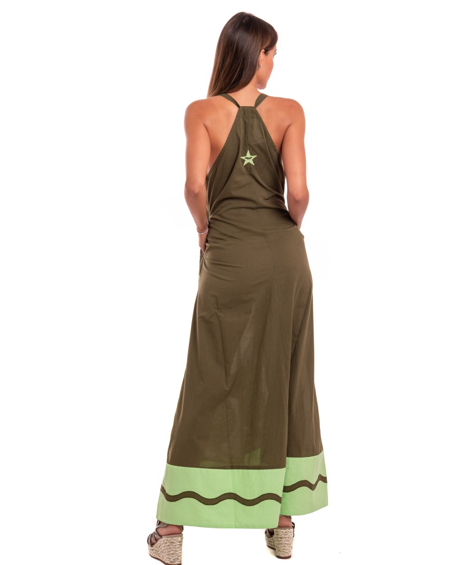 Pineapple Patch Embroidered Cotton Longline Dress