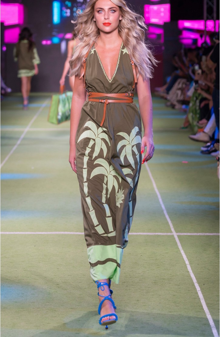 Pineapple Patch Embroidered Cotton Longline Dress
