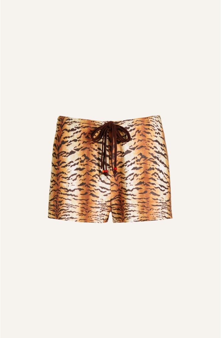 Short Simil Suade Tiger Print