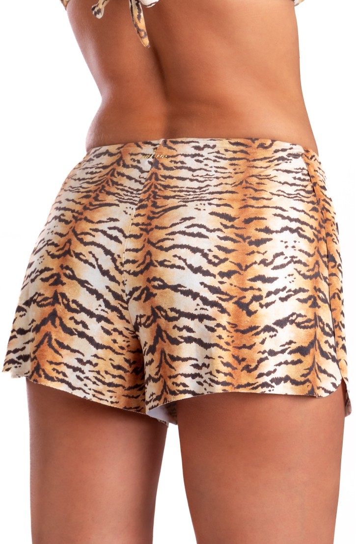 Short Simil Suade Tiger Print