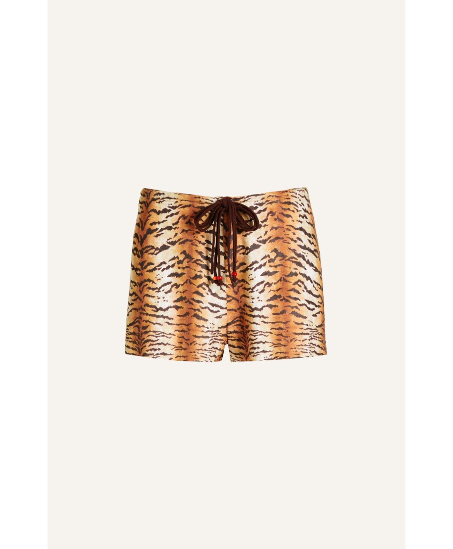 Short Simil Suade Tiger Print