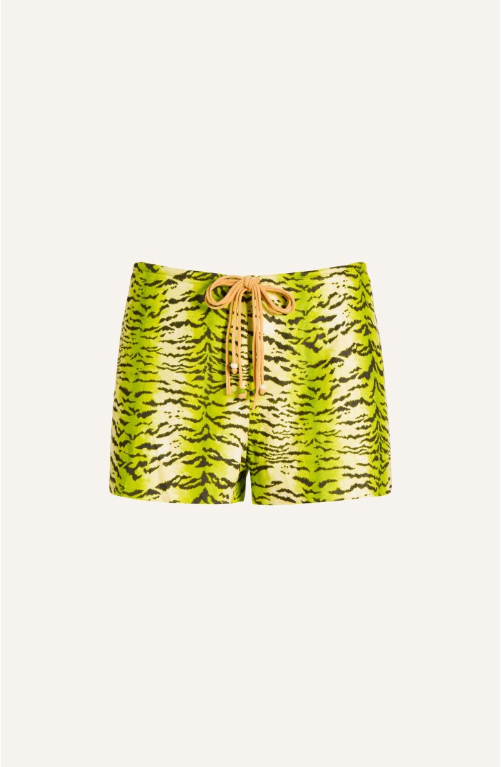 Short Simil Suade Tiger Print