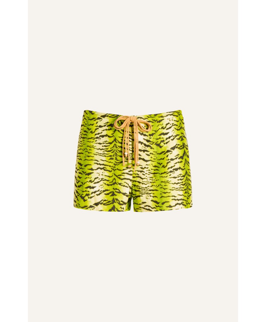 Short Simil Suade Tiger Print
