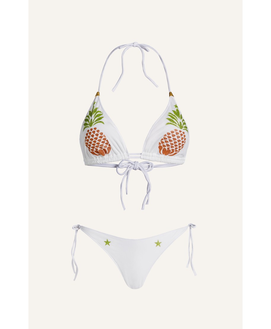 Bikini Triangolo Tulle Ananas Lurex