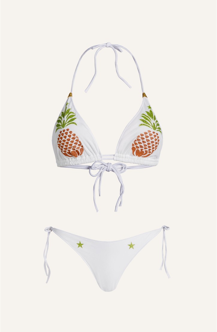 Bikini Triangolo Tulle Ananas Lurex