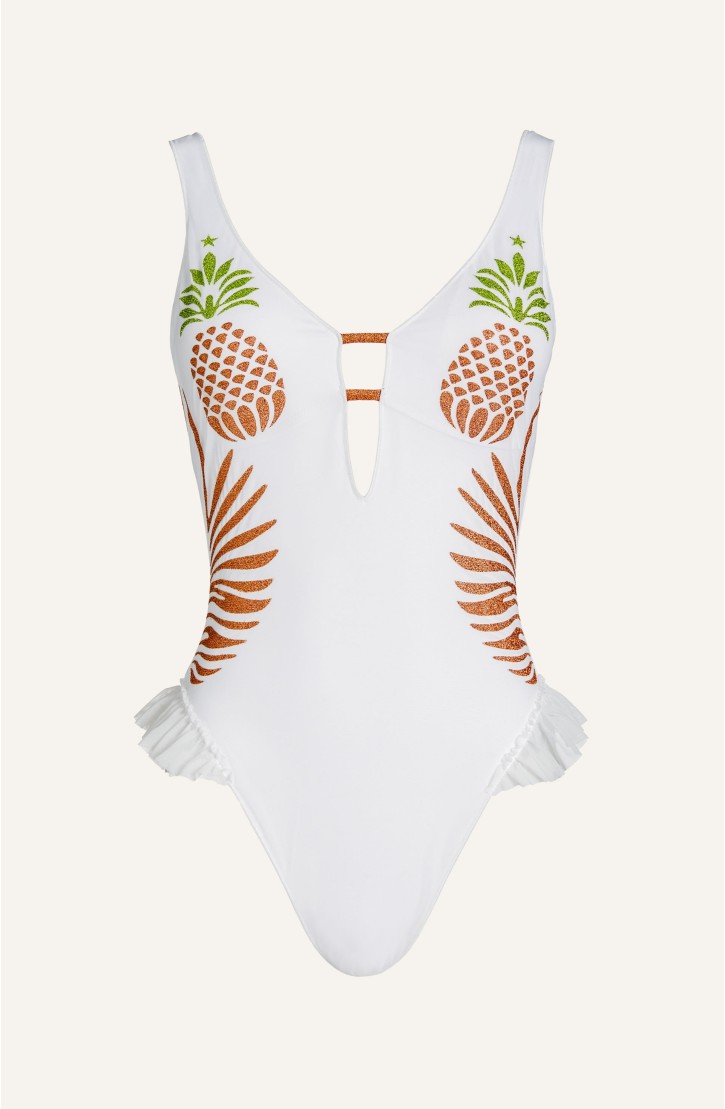 Lurex Pineapple Print Tulle One Piece