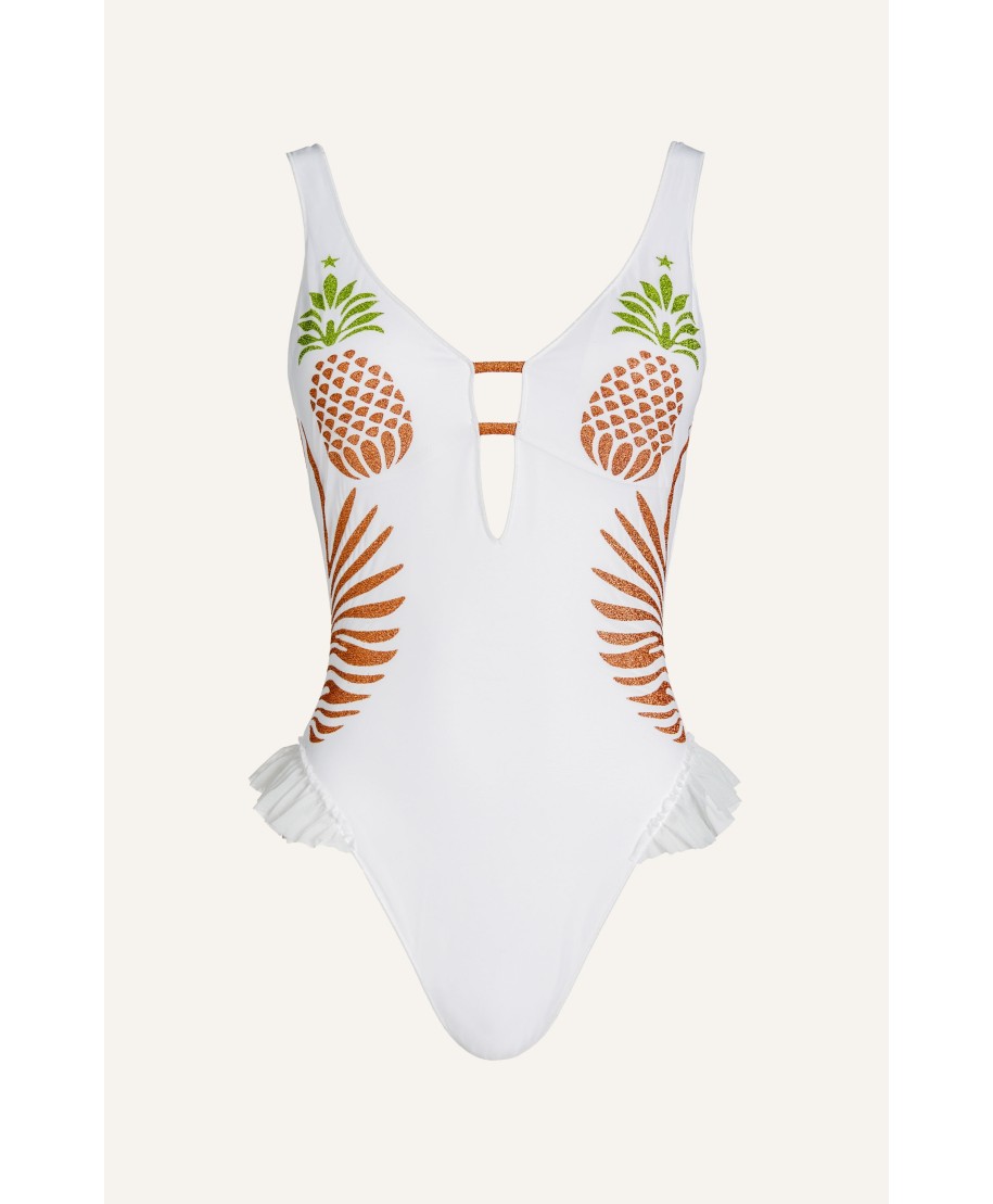 Lurex Pineapple Print Tulle One Piece