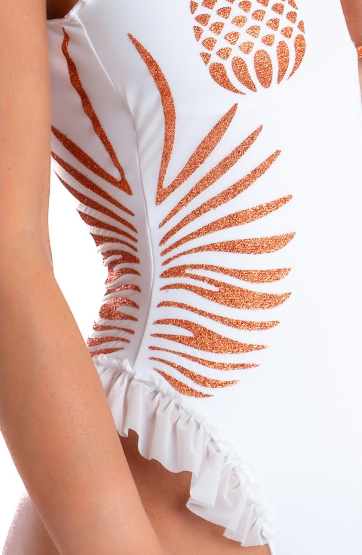 Lurex Pineapple Print Tulle One Piece