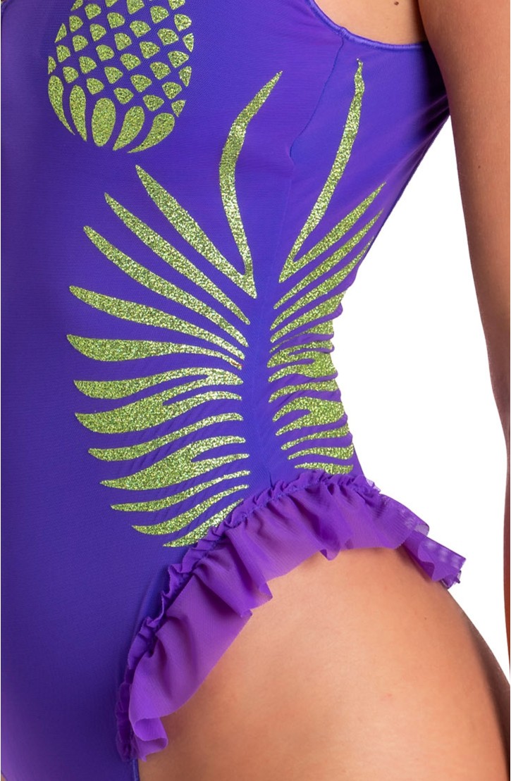 Lurex Pineapple Print Tulle One Piece