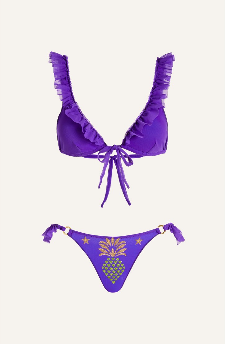 Bikini Triangolo Rouge Tulle Ananas Lurex